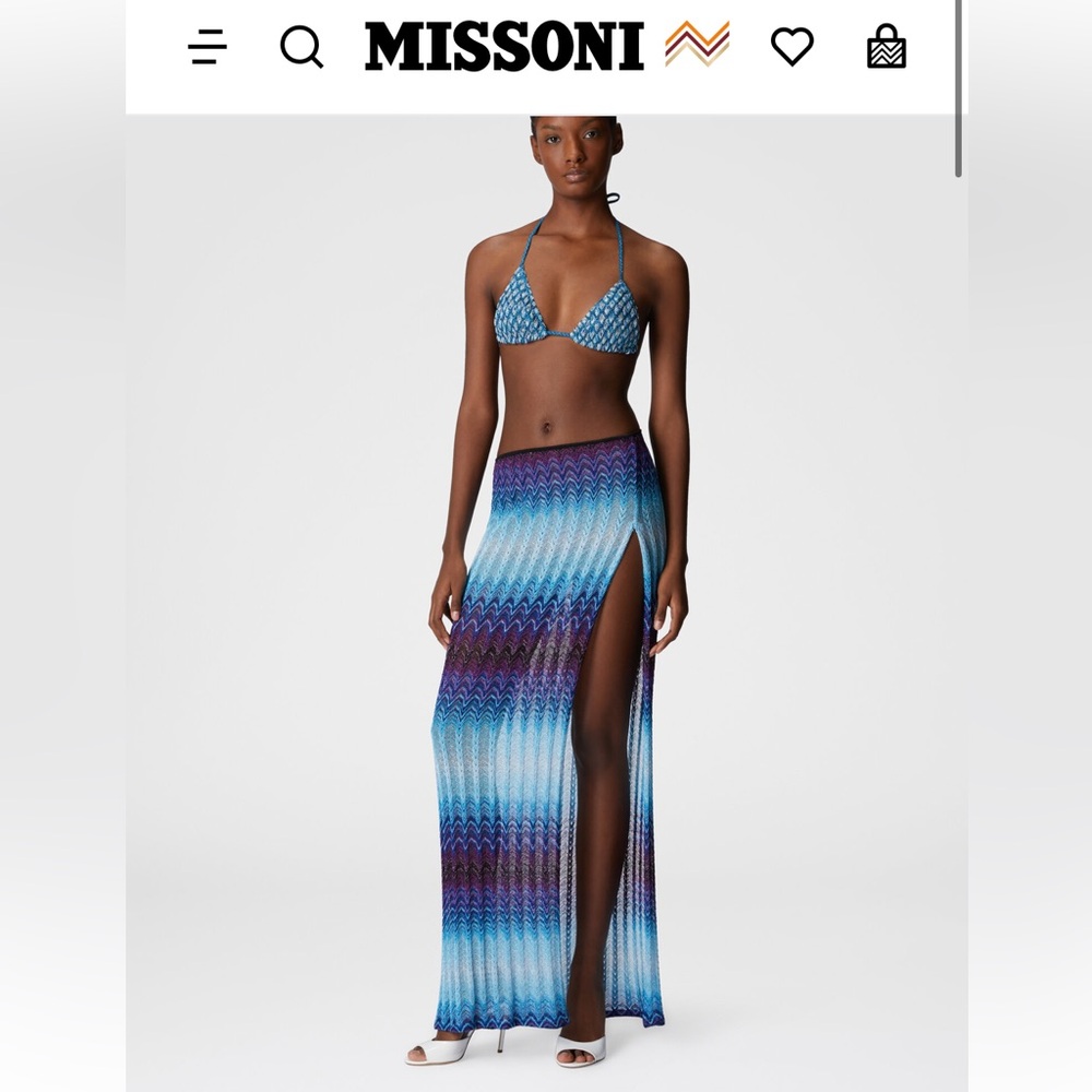 Blue and Purple Missoni Side Slit skirt